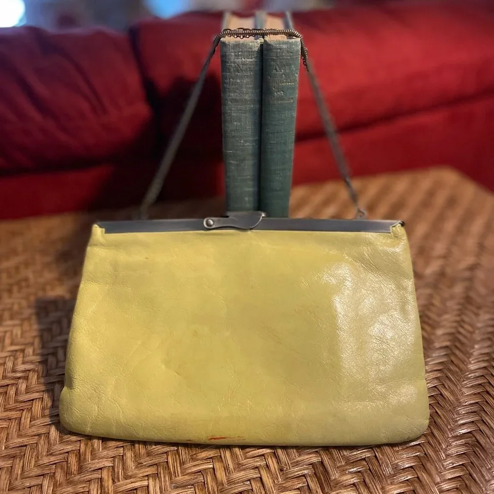 Vintage HOBO International Yellow Leather Clutch - Picture 7 of 7